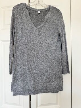 Old Navy Heather Gray Women's V-Neck Long Sleeve Tunic Top Size XS